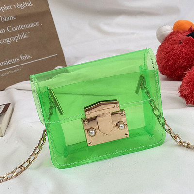 Κομψή παιδική τσάντα με μακριά μεταλλική λαβή