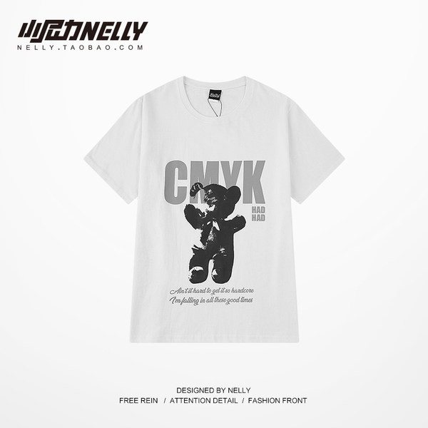 Нов модел мъжка тениска с апликация и О-образно деколте