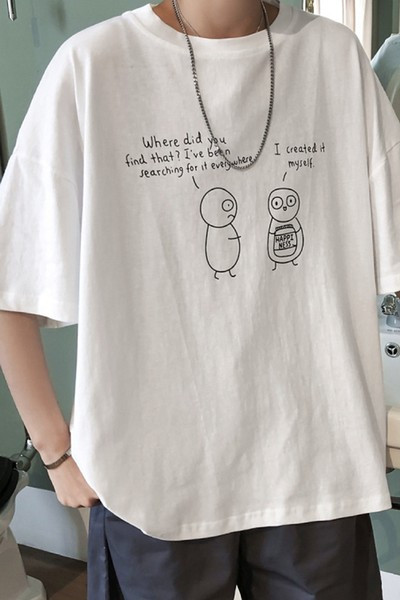 Ежедневна тениска с апликация-за мъже