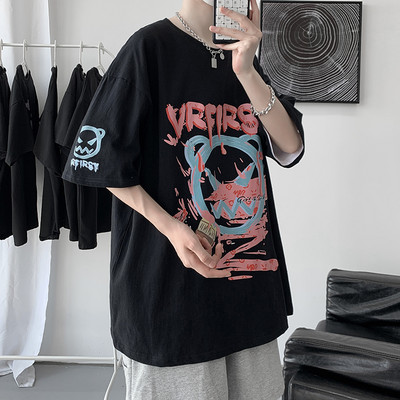 Φαρδύ μοντέλο ανδρικά μπλουζάκια με χρώμα απλικέ