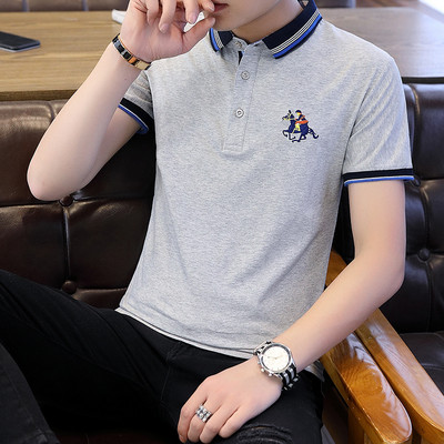 Μοντέρνο αντρικό πουκάμισο με κέντημα και κλασικό κολάρο