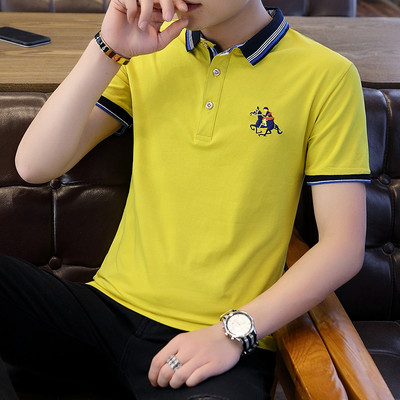 Μοντέρνο αντρικό πουκάμισο με κέντημα και κλασικό κολάρο