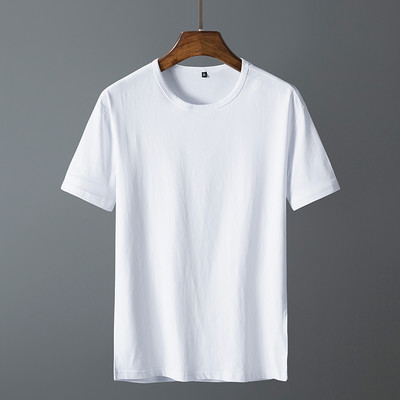 Νέο μοντέλο απλό ανδρικό μπλουζάκι με κοντά μανίκια και στρογγυλή λαιμόκοψη