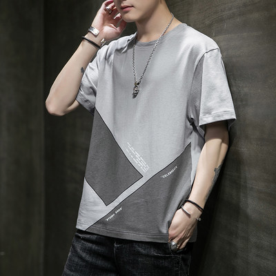 Χαλαρό βαμβακερό μπλουζάκι με επιγραφή για άντρες