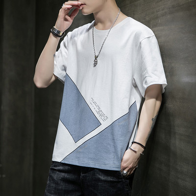 Χαλαρό βαμβακερό μπλουζάκι με επιγραφή για άντρες