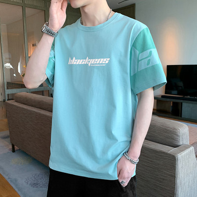 Ανδρικό καλοκαιρινό μπλουζάκι με 3/4 μανίκια και οβάλ ντεκολτέ