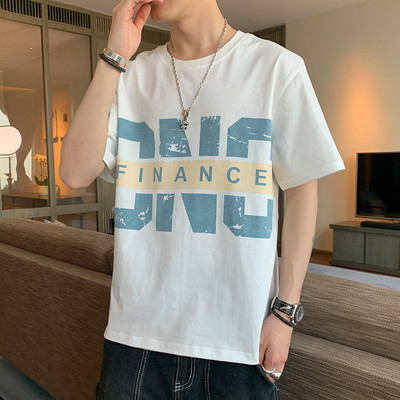 Ανδρικό καλοκαιρινό μπλουζάκι με 3/4 μανίκια και οβάλ ντεκολτέ