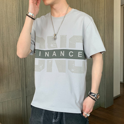 Ανδρικό καλοκαιρινό μπλουζάκι με 3/4 μανίκια και οβάλ ντεκολτέ