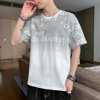 Ανδρικό καλοκαιρινό μπλουζάκι με 3/4 μανίκια και οβάλ ντεκολτέ