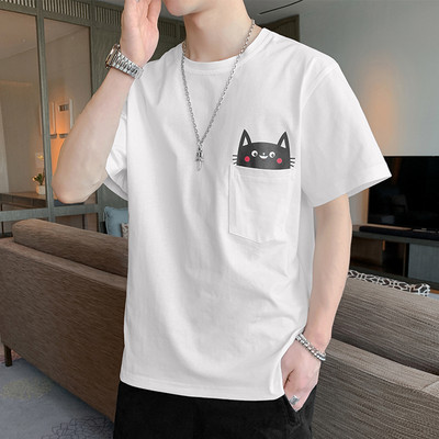 Ανδρικό καλοκαιρινό μπλουζάκι με 3/4 μανίκια και οβάλ ντεκολτέ