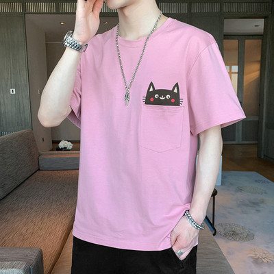 Ανδρικό καλοκαιρινό μπλουζάκι με 3/4 μανίκια και οβάλ ντεκολτέ