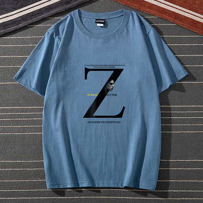 Ανδρικό μπλουζάκι με κοντά μανίκια και επιγραφές