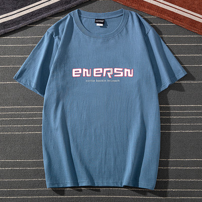 Ανδρικό μπλουζάκι με κοντά μανίκια και επιγραφές