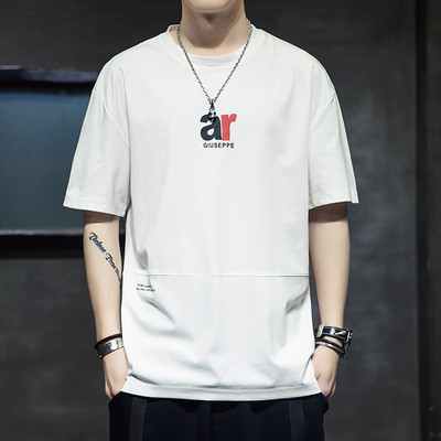 Casual ανδρικό μπλουζάκι με κοντά μανίκια και απλικέ σε διάφορα χρώματα