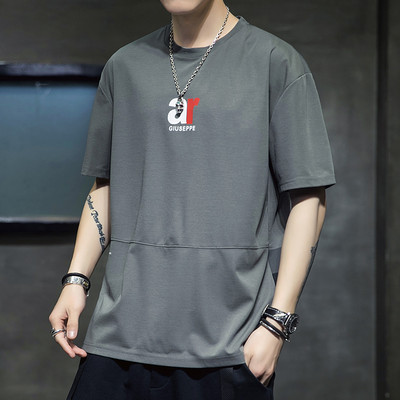 Casual ανδρικό μπλουζάκι με κοντά μανίκια και απλικέ σε διάφορα χρώματα