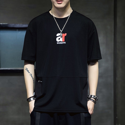 Casual ανδρικό μπλουζάκι με κοντά μανίκια και απλικέ σε διάφορα χρώματα