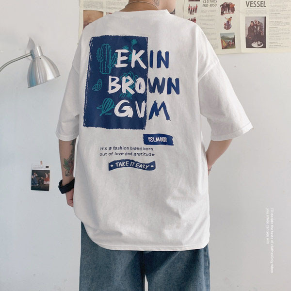 Casual φαρδύ μπλουζάκι με τύπωμα - για άντρες