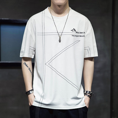 Ανδρικό μπλουζάκι νέου μοντέλου με οβάλ λαιμόκοψη και κοντά μανίκια - διάφορα χρώματα