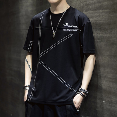 Ανδρικό μπλουζάκι νέου μοντέλου με οβάλ λαιμόκοψη και κοντά μανίκια - διάφορα χρώματα