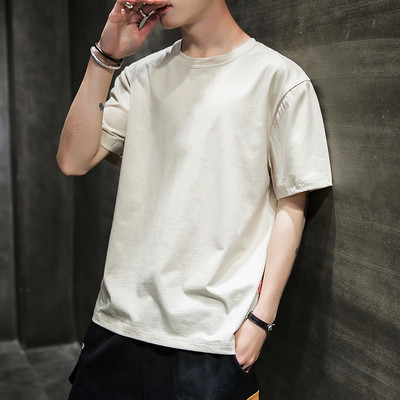 Casual ανδρικό μπλουζάκι με κοντά μανίκια, επιγραφές και εφαρμογές