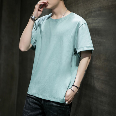 Casual ανδρικό μπλουζάκι με κοντά μανίκια, επιγραφές και εφαρμογές