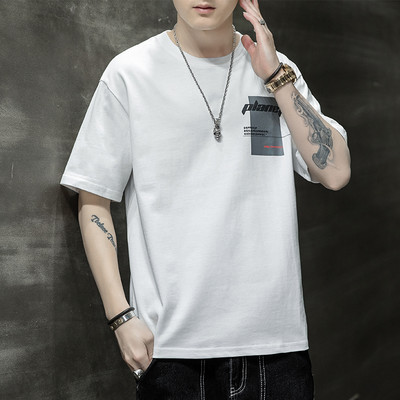 Ανδρικό βαμβακερό μπλουζάκι με επιγραφή -3/4 μανίκια