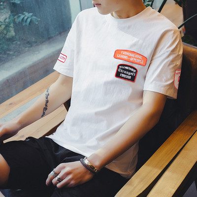 Ανδρικό καλοκαιρινό μπλουζάκι με κοντά μανίκια και επιγραφή