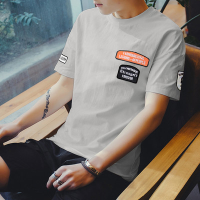 Ανδρικό καλοκαιρινό μπλουζάκι με κοντά μανίκια και επιγραφή