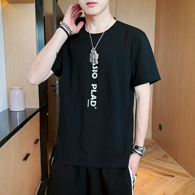 Ανδρικό καλοκαιρινό μπλουζάκι με κοντά μανίκια και επιγραφή