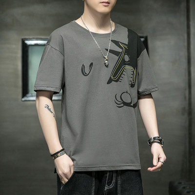 Casual μπλουζάκι με στρογγυλή λαιμόκοψη - φαρδιά μοντέλο