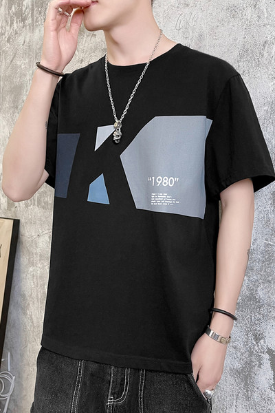 Uue mudeli meeste lai lühikeste varrukatega T-särk mitmes värvitoonis