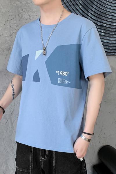 Uue mudeli meeste lai lühikeste varrukatega T-särk mitmes värvitoonis