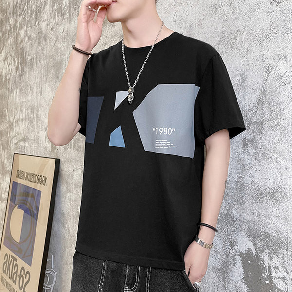 Uue mudeli meeste lai lühikeste varrukatega T-särk mitmes värvitoonis