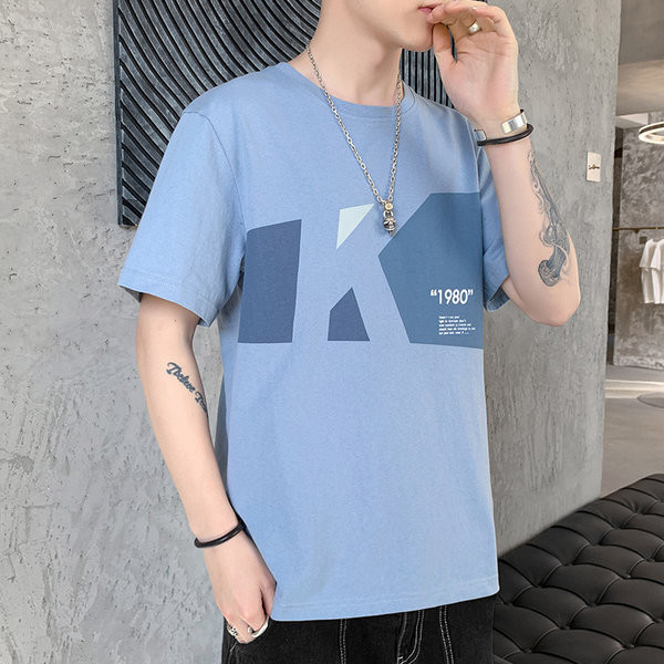 Uue mudeli meeste lai lühikeste varrukatega T-särk mitmes värvitoonis