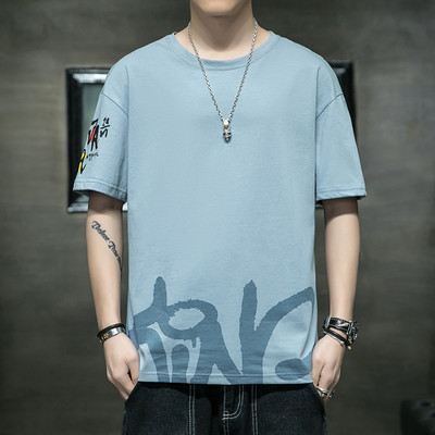 Uue mudeli lai ovaalse kaelusega meeste T-särk