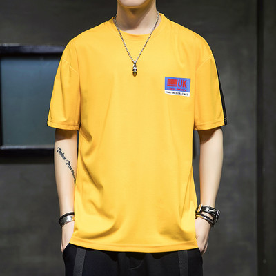 Casual ανδρικό μπλουζάκι με κοντά μανίκια και οβάλ λαιμόκοψη σε διάφορα χρώματα