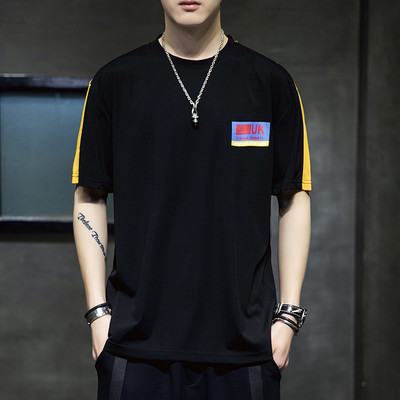 Casual ανδρικό μπλουζάκι με κοντά μανίκια και οβάλ λαιμόκοψη σε διάφορα χρώματα