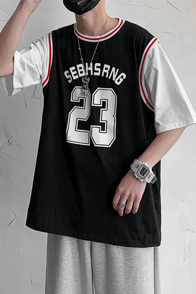 Suvine spordi-casual sildi ja 3/4 varrukatega T-särk meestele