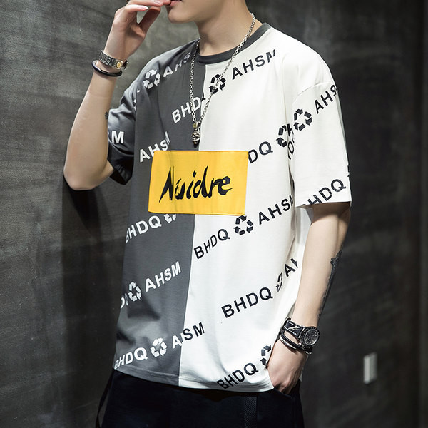 Ανδρικό μπλουζάκι νέου μοντέλου με οβάλ λαιμόκοψη και κοντά μανίκια - σε διάφορα χρώματα