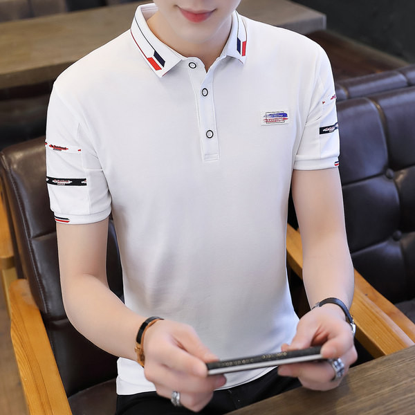 Ανδρικό μπλουζάκι νέου μοντέλου με κλασικό κολάρο και κοντά μανίκια σε τρία χρώματα