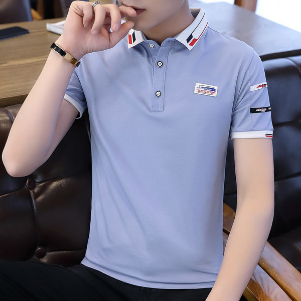 Ανδρικό μπλουζάκι νέου μοντέλου με κλασικό κολάρο και κοντά μανίκια σε τρία χρώματα