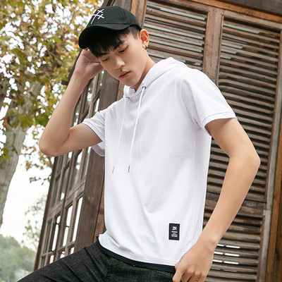 Uue mudeli lühikeste varrukate ja kapuutsiga meeste T-särk