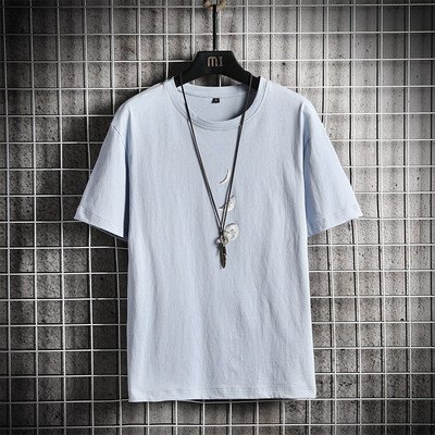 Ανδρικό χαλαρό μπλουζάκι με κοντά μανίκια και απλικέ