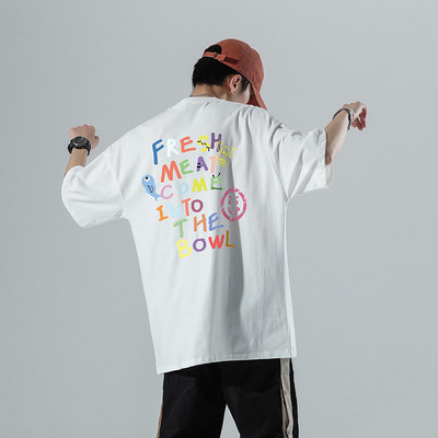 Ανδρικό μπλουζάκι με χρώμα απλικέ στο πίσω μέρος και 3/4 μανίκια