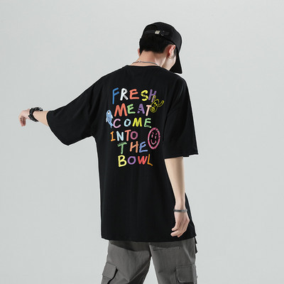 Ανδρικό μπλουζάκι με χρώμα απλικέ στο πίσω μέρος και 3/4 μανίκια