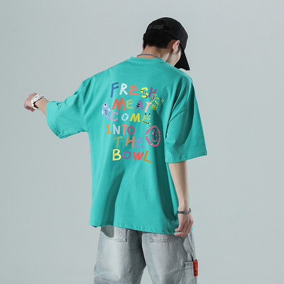 Ανδρικό μπλουζάκι με χρώμα απλικέ στο πίσω μέρος και 3/4 μανίκια