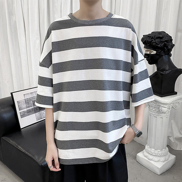 Лятна раирана тениска за мъже