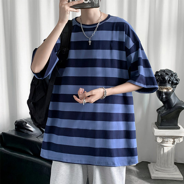 Лятна раирана тениска за мъже