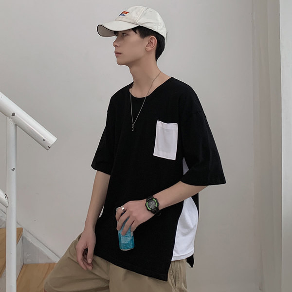 Suvine meeste t-särk tasku ja küljelõhikutega