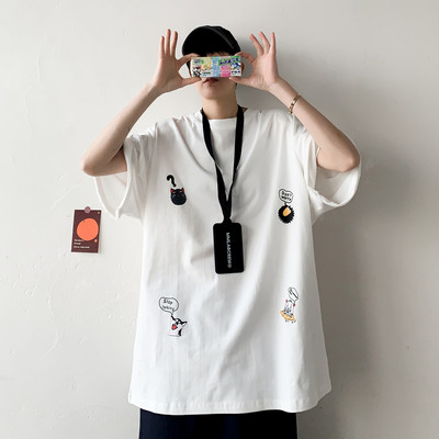 Ανδρικό casual μπλουζάκι με εφαρμογές